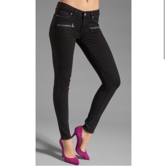 Paige Indio Zip Ultra Slim Skinny Black Jeans size 26 - Picture 4 of 10
